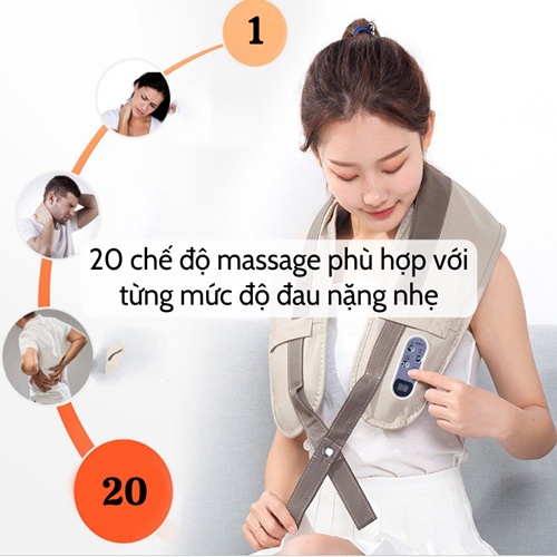 [CAO CẤP] Đai Massage ️ Máy đấm lưng xoa bóp rung nóng matxa cổ vai gáy xóa tan đau mỏi quà tặng sức khỏe ý nghĩa