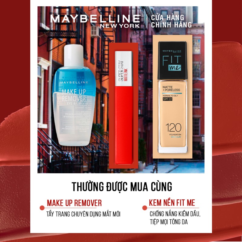 [Quà tặng không bán] Son Kem Lì 16H Lâu Trôi Maybelline New York Super Stay Matte Ink Lipstick 2.7ml - 80 Ruler Gimmick