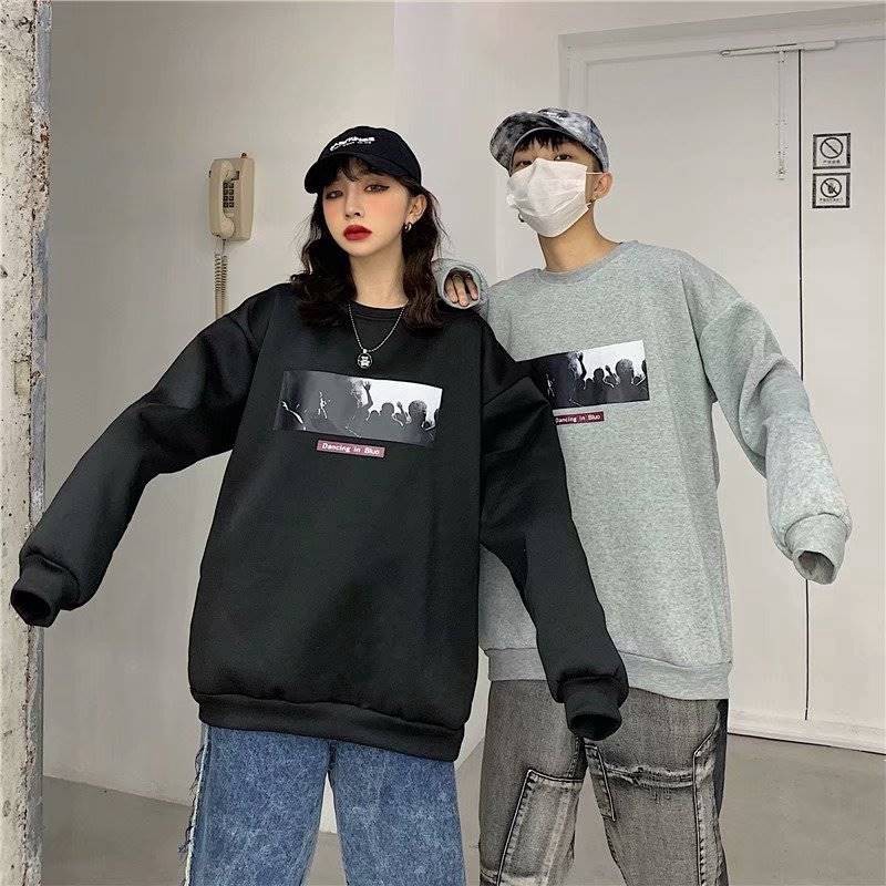 Áo Sweater Dáng Rộng Tay Dài Màu Trơn In Hình Thời Trang Phong Cách Hàn Quốc | BigBuy360 - bigbuy360.vn