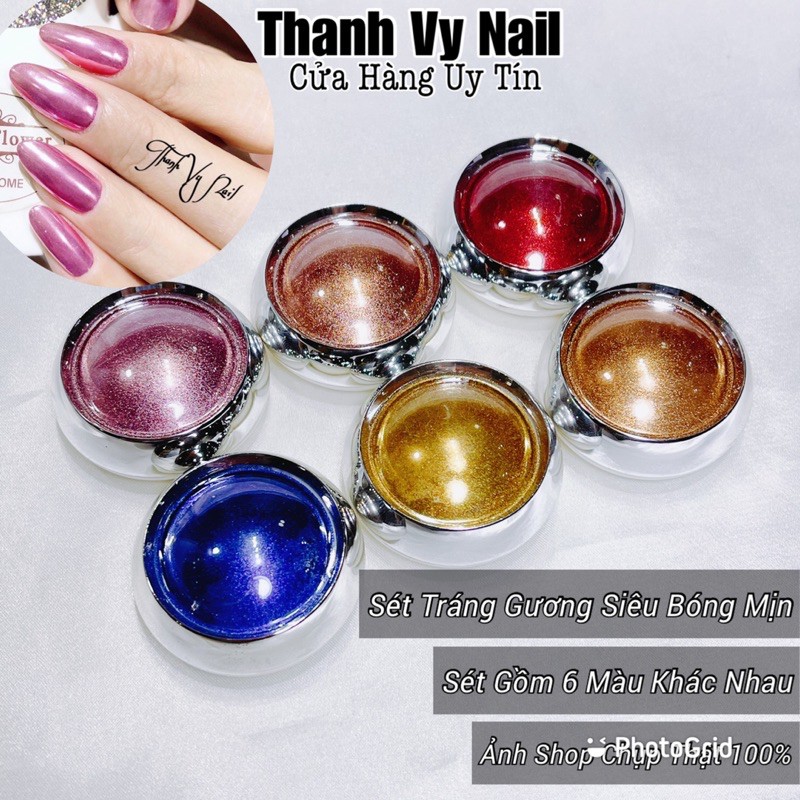 Tráng Gương Nail Sét 6 Hũ [Thanh Vy Nail]