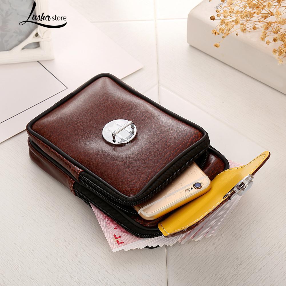 Im Lặng👔Túi Đựng Điện Thoại Đeo Thắt Lưng Bằng Da pu Hai Lớp Cao Cấp Đơn Giản Cho Nam | BigBuy360 - bigbuy360.vn