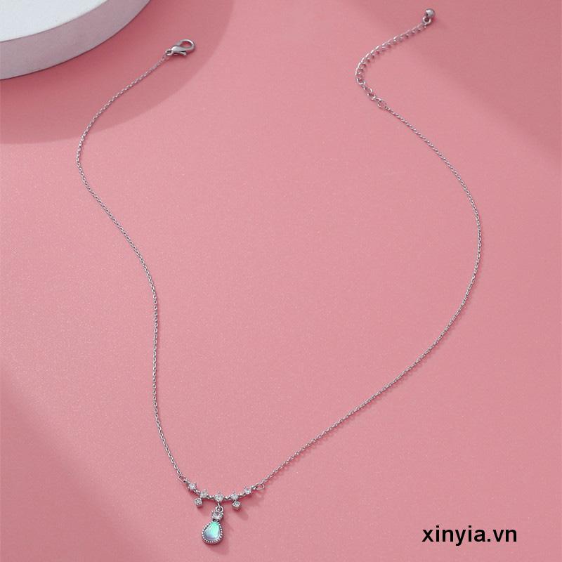 Vòng cổ Mặt Đá Mặt Trăng Hình Giọt Nước Thời Trang Sang Trọng Cho Nữ