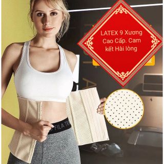 Đai nịt bụng latex 9 xương cao cấp 4 hàng móc cài hy lạp đai nịt bụng giảm mỡ