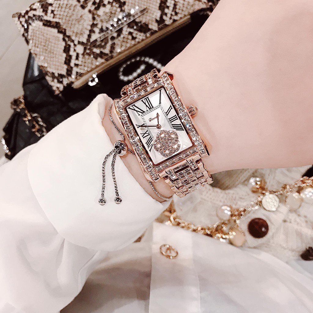 Đồng Hồ Nữ Davena Đính Đá Rose Gold 29x41mm Authentic