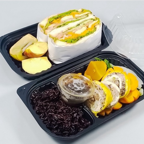 SET 50 Hộp nhựa đế đen 1 ngăn, hộp 2 ngăn HT17