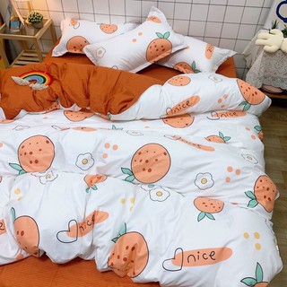 Set chăn ga cotton poly 4 món quả cam