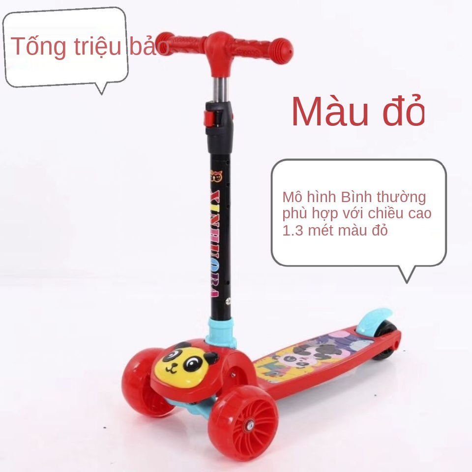 Xe trượt trẻ em, scooter cho bé 3 tuổi, 6 12 cao mét Dabao, gấp gọn, âm nhạc và ánh sáng đảm bảo chất lượng