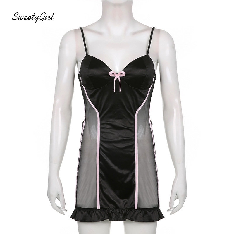 Đầm Mini Không Tay Cổ Chữ V Thắt Nơ Eo Thấp Màu Nâu Tương Phản Thời Trang 2022 Cho Nữ