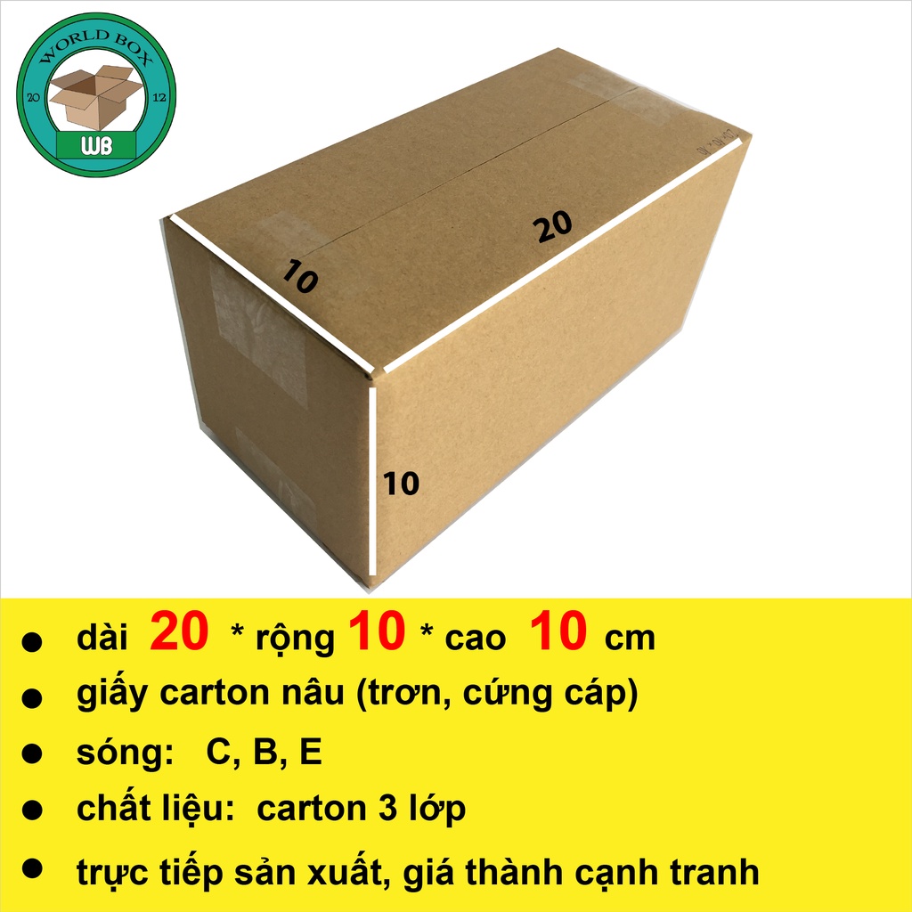 Thùng hộp carton 20x10x10 bộ 10 không in