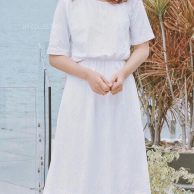 Đầm maxi lệch vai