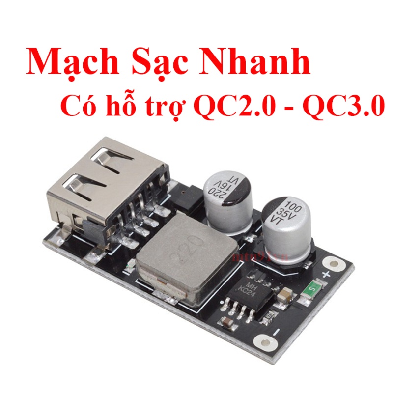 Mạch sạc điện thoại từ acquy, xe điện 5V 3A điện áp đầu vào 6-40V