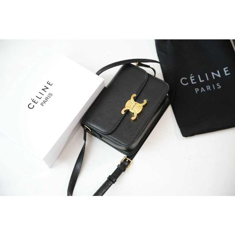 Túi chéo nữ C.E TRIOMPHE sz19cm da xước kiểu dáng sang chảnh fullbox nam châm