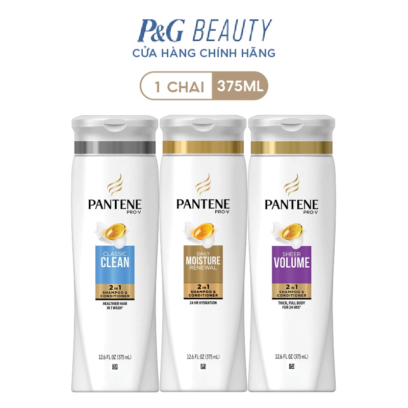 Dầu Gội &amp; Xả 2in1 Pantene Mỹ nhiều mùi hương 375ml