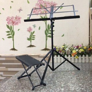 Combo giá nhạc và giá đỡ chân cho người học đàn guitar