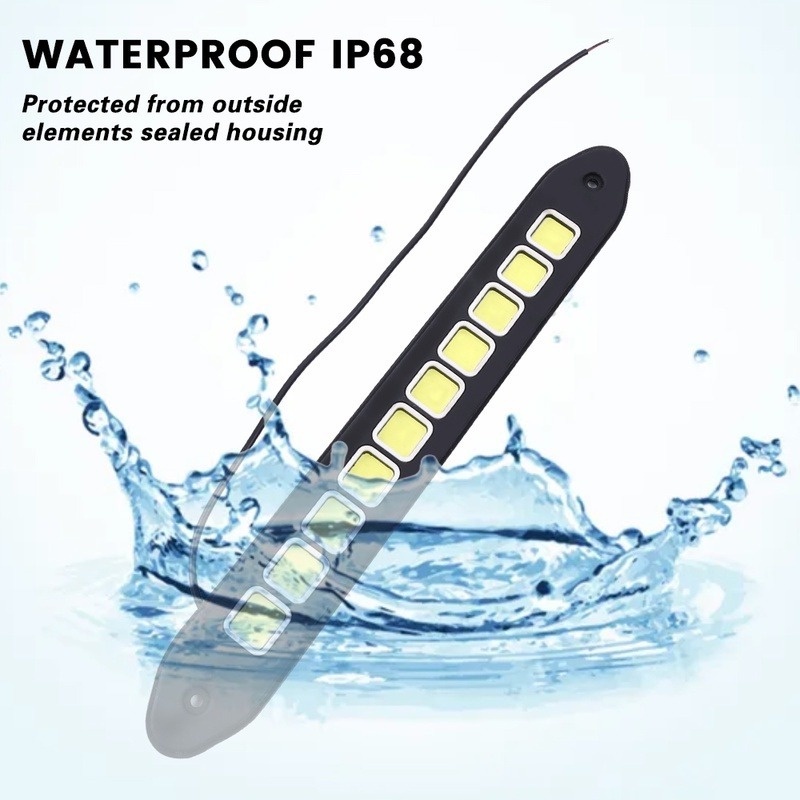 Dải Đèn LED 10 Bóng 12V Ánh Sáng Trắng Bằng Silicon Mềm Chống Thấm Nước Cho Xe Hơi