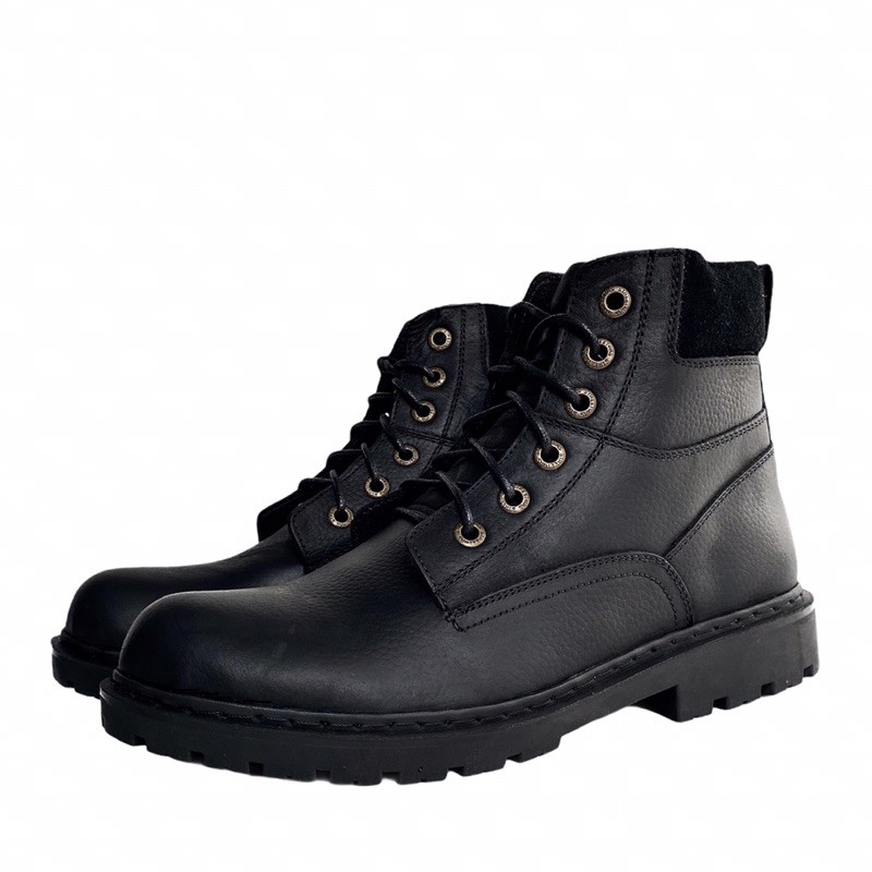 Giày Boots Nam Cao Cổ TEFOSS HN612 Đen Da Bò Thật size 38-44