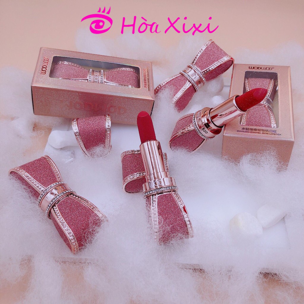 [Hạn sử dụng 2024] Son thỏi hình nơ Wodwod Diamond Enamel Bow Lipstick siêu sang chảnh