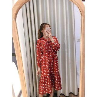Váy hoa BBD cổ nơ