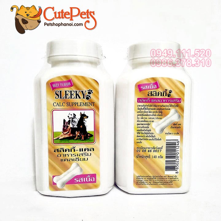 Canxi vitamin thái cho chó mèo Sleeky 140g - Phụ kiện thú cưng Hà Nội