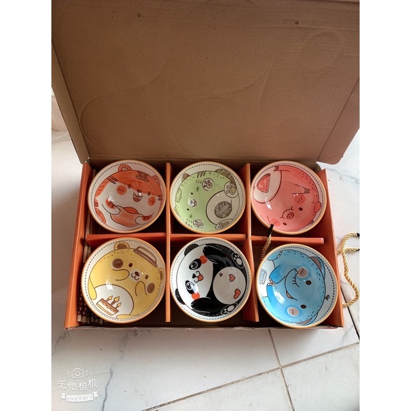 Set / Bộ 6 Bát gia đình , bát ăn cơm BOHEMIA hình động vật siêu ngộ nghĩnh và đáng yêu bát ăn dặm cho bé kèm hộp