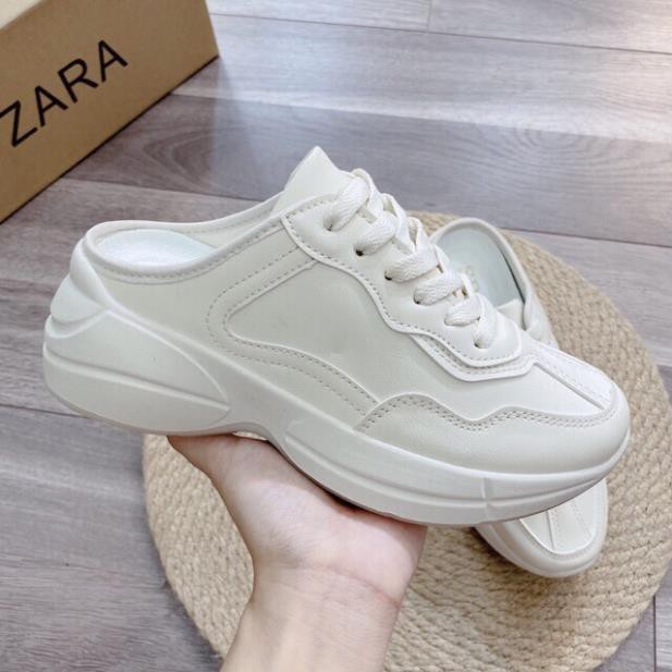 Giày thể thao nữ chất da màu trắng đế cao, giày sục thể thao nữ GC hot trend 2021 mã M003 | BigBuy360 - bigbuy360.vn