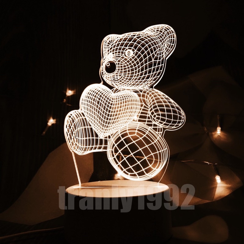 Đèn ngủ LED 3D dùng Decor,chụp ảnh móng nail,làm quà tặng