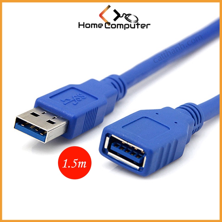 Dây nối dài usb 1.5m, 3m, 5m, Chuẩn 2.0 màu xanh chống nhiễu, hàng chất lượng - Home Computer