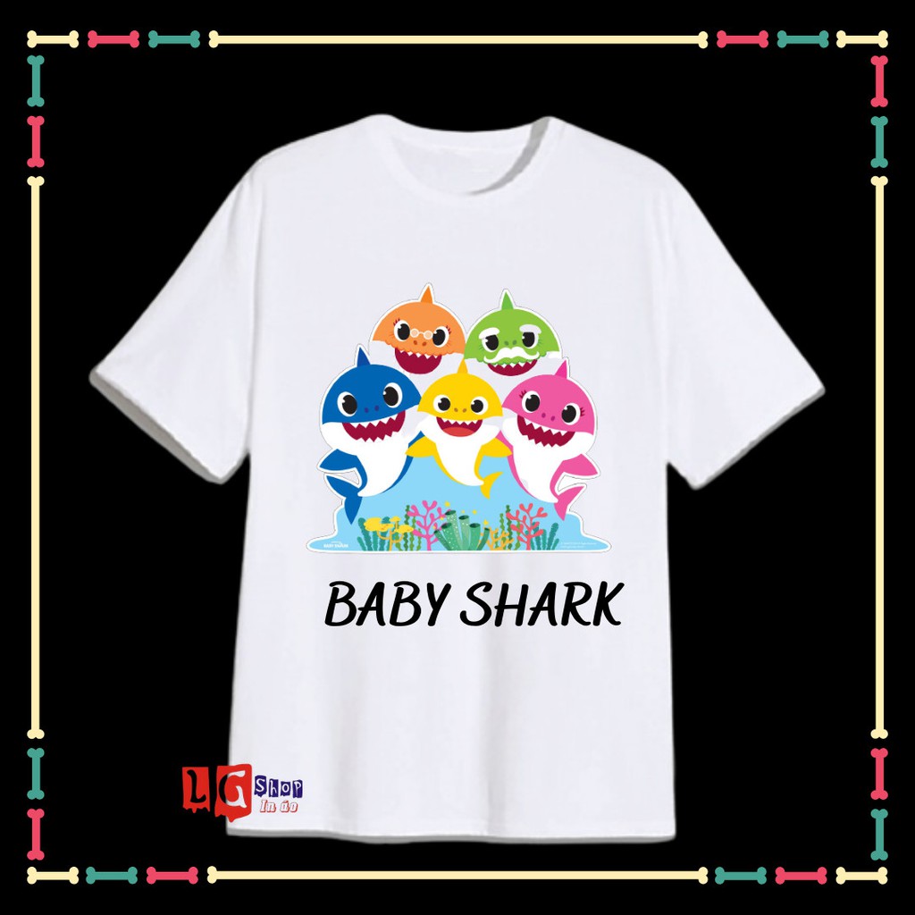 ÁO THUN BÉ GÁI IN HÌNH BABY SHARK