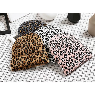 Mũ Len Beanie Họa Tiết Da Báo