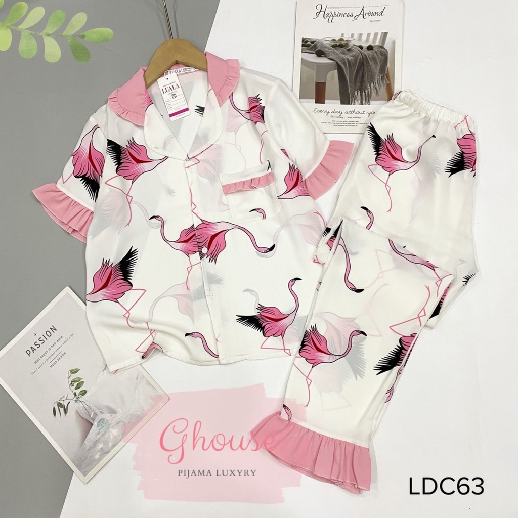 Đồ Ngủ Pijama Lụa Mango Tay Cộc  Siêu Xinh, Dài Cộc  Mềm Mịn, Độc Lạ Khó Tìm, Sanh Chảnh Hàn Quốc