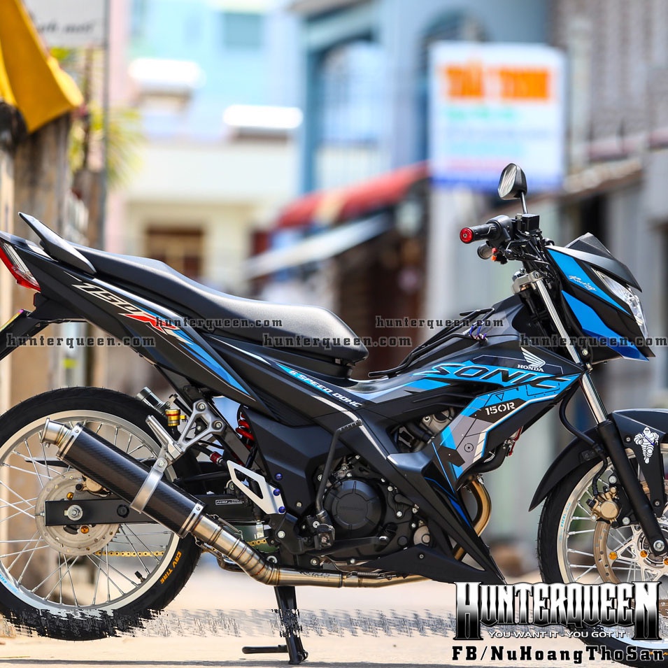Tem rời in UV cao cấp, dán xe Sonic đen. Mẫu 150R 2019. Decal ngoại nhập, công nghệ in tiên tiến nhất