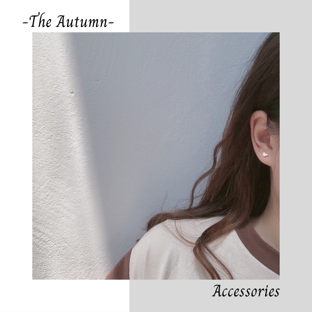 Set 6 đôi khuyên tai mạ bạc đính đá pha lê đơn giản dễ thương phong cách Hàn Quốc cho nữ - The Autumn Accessorie