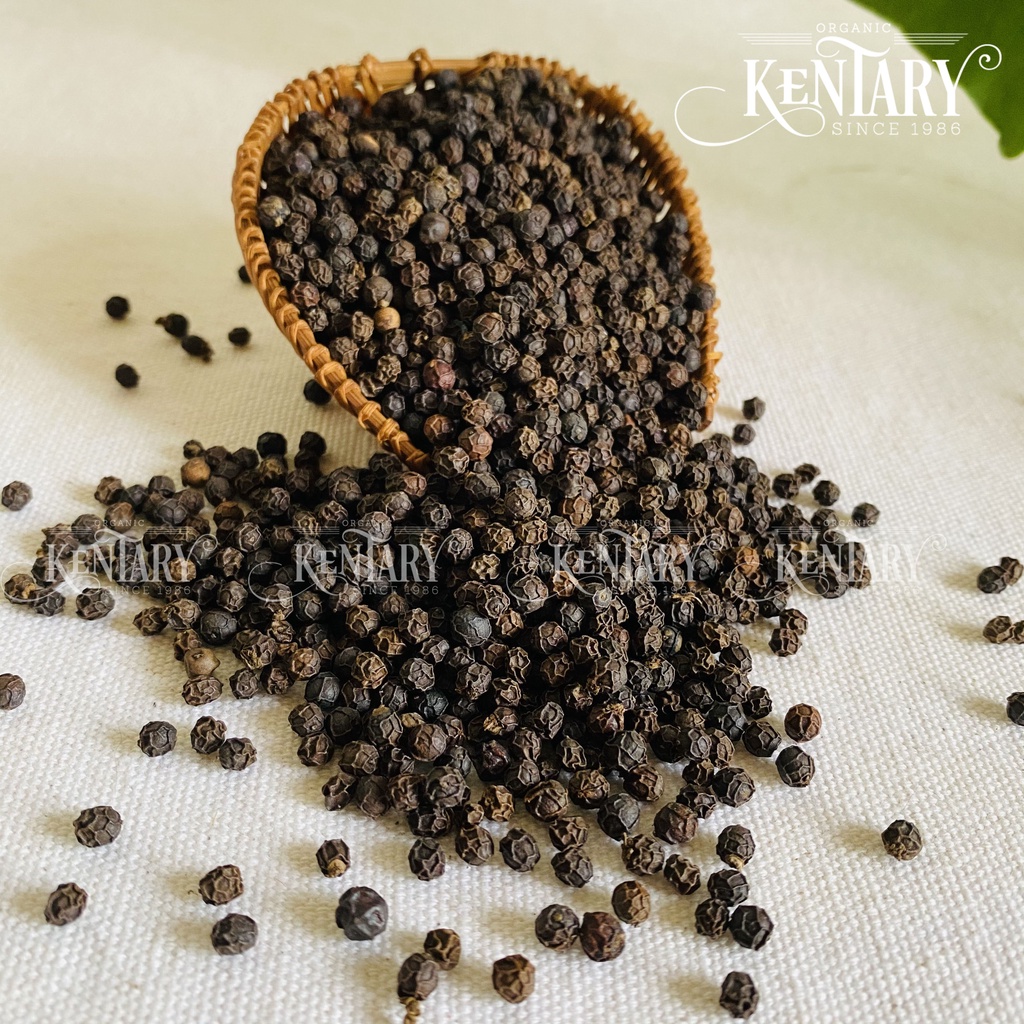 Hạt Tiêu Đen Organic Kentary - Hạt Chắc, Đậm Vị Cay - Túi 50gr