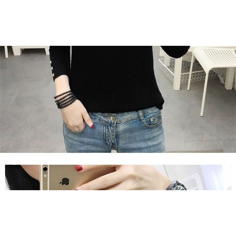 Áo Len Tay Dài Cổ Chữ V Form Rộng Thời Trang Cho Nữ