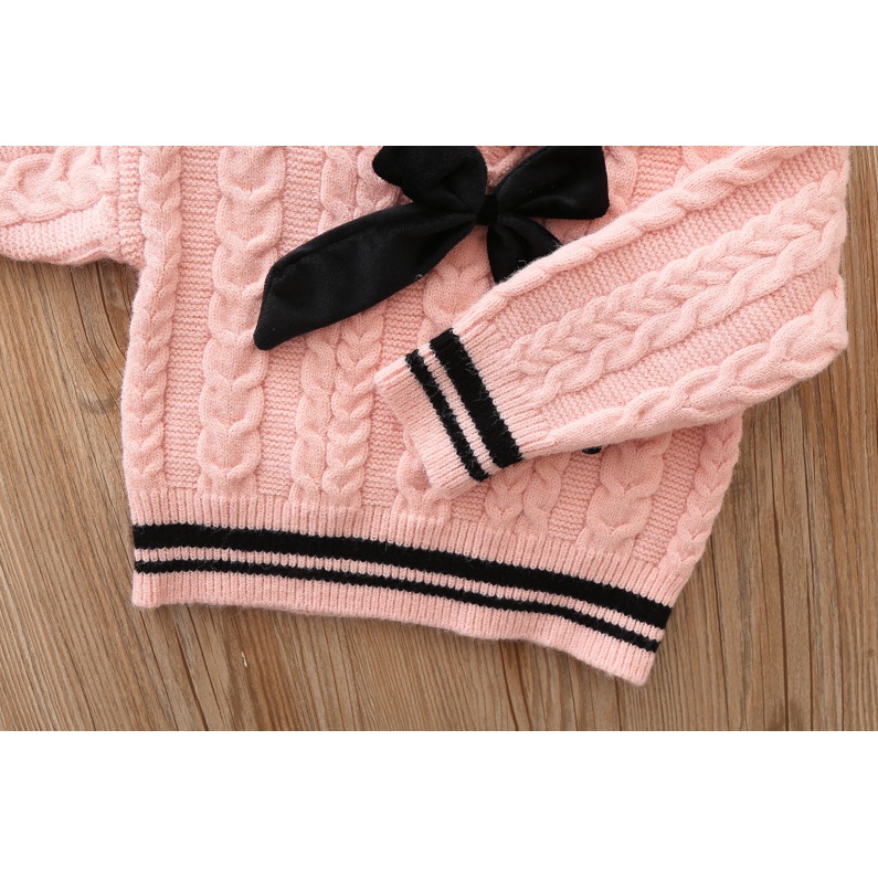 Bộ Áo Sweater + Chân Váy Xếp Ly Đáng Yêu Cho Bé Gái E21378