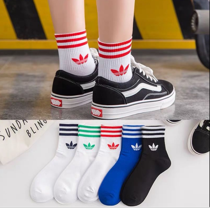 Four-season breathable four season Adidas 5 pair cotton socks can wear men's and women's sport socks