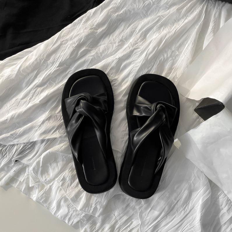 Dép Sandal Đế Dày Không Trượt Đính Nơ Thời Trang Dành Cho Nữ dép đi trong nhà chống trượt