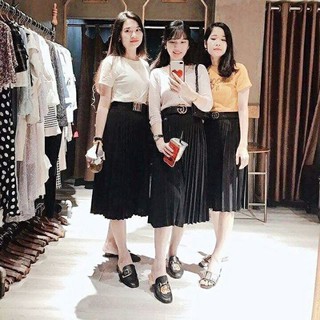 [Có Sẵn] CHÂN VÁY XẾP LY DÁNG DÀI (ảnh thật)