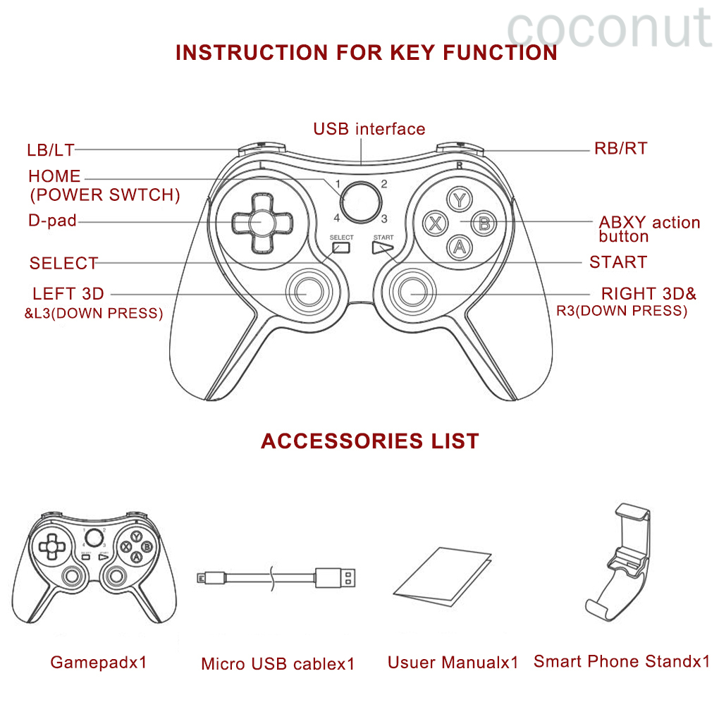 Ipega Wireless Game Controller Smartphone Holder Gamepad Phone Gaming Bluetooth Gamepad Joystick coconut