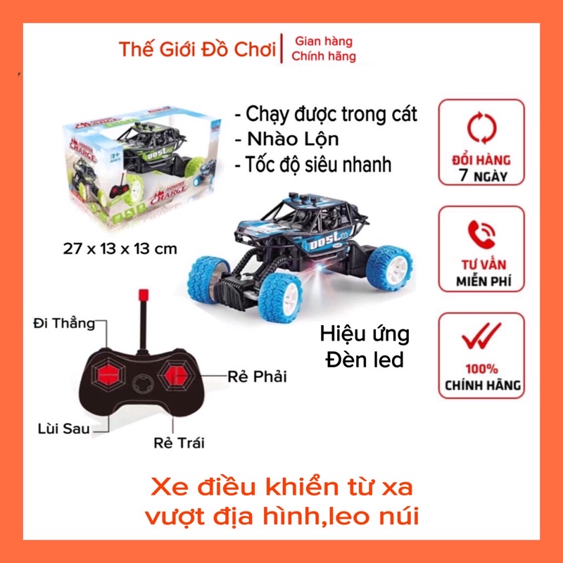 [Tặng Pin] Đồ chơi xe điều khiển từ xa địa hình, xe điều khiển leo dốc nhào lộn có đèn Tphcm