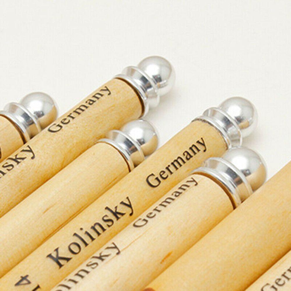 SHOOGYY Acrylic Nail Art Brush Kit Powder Wood Handle Oval Crimped Shaped Professional Salon Quality Manicure Tools
