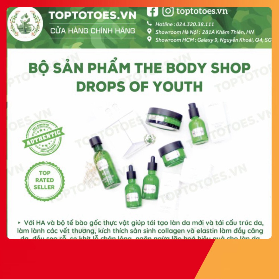 SỐC MÙA HÈ Essence - Lotion The Body Shop Drops Of Youth phục hồi, trẻ hoá da và chống ô nhiễm CHỈ HÔM NAY