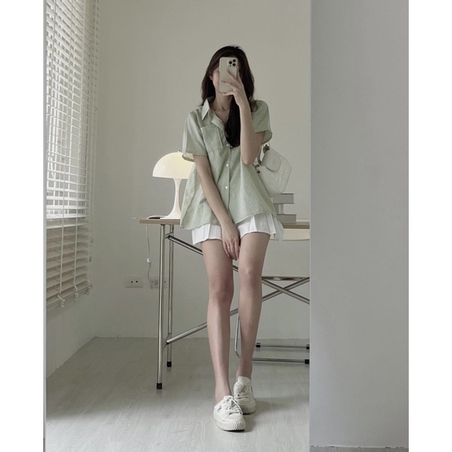 Áo sơmi KẺ CARO xẻ sau nhiều màu (hình thật/sẵn)
