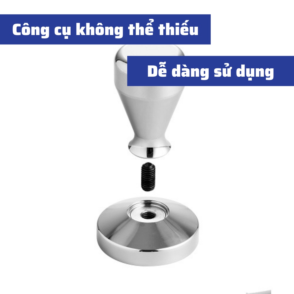 Tamper Dụng Cụ nén cà phê Espresso OCD cao cấp Inox 304 đường kính 49-51-53-58mm trọng lượng lên tới 700g bảo hành 1 năm