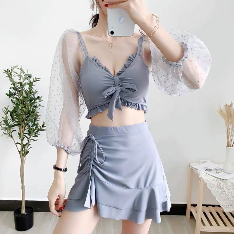 [Có sẵn] Set Đồ Bơi Bộ Bơi Váy Bơi Bikini Hàn Quốc Phối Tay Phồng  ~ ORRIN CLOSET | WebRaoVat - webraovat.net.vn