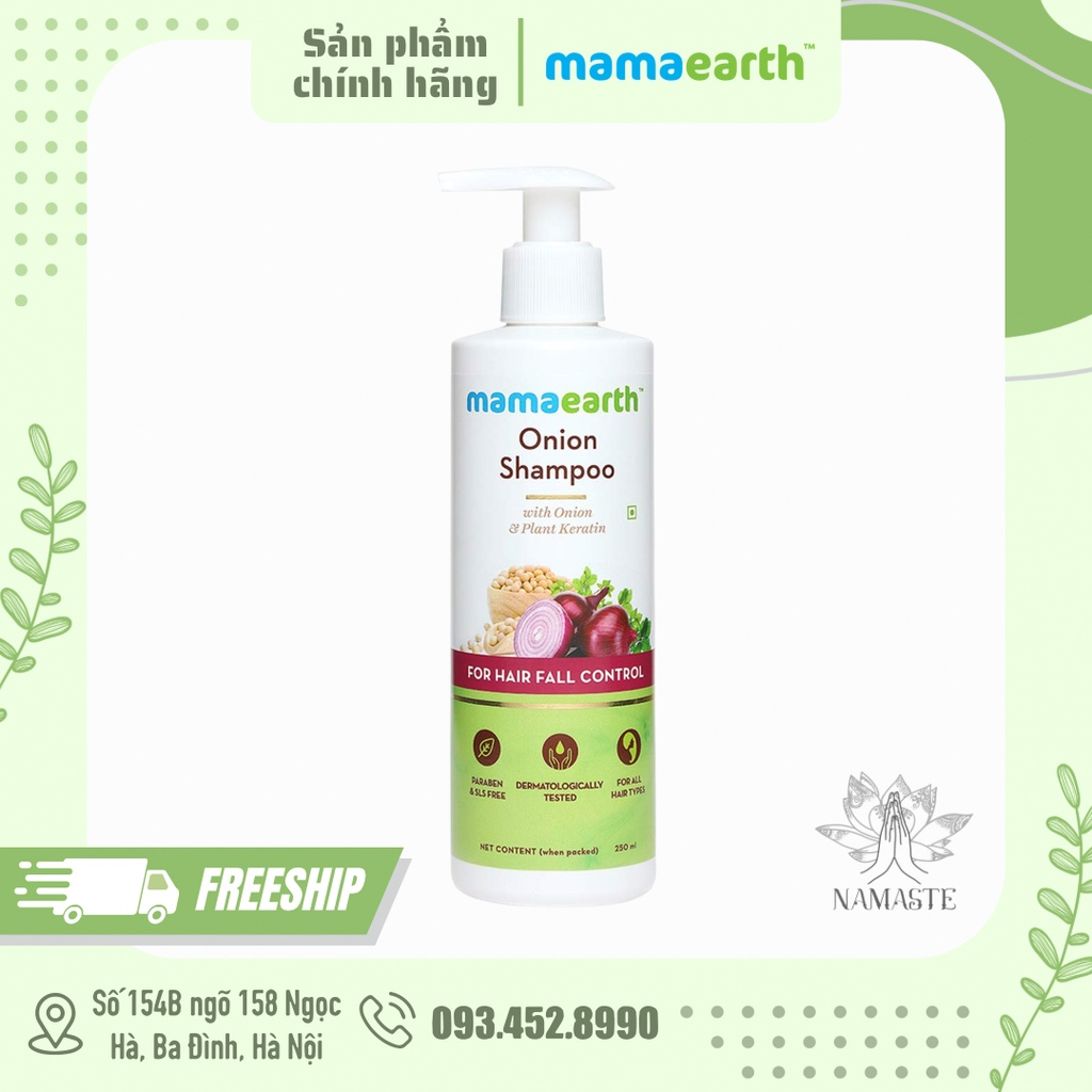 Dầu gội hành mọc tóc giảm rụng Mamaearth 400ml