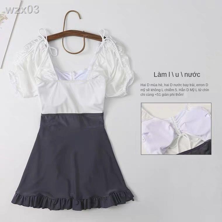 Áo tắm một mảnh kiểu Pháp nhẹ nhàng che bụng trông mỏng và phẳng Fairy Fan Simple Ruffled Les Swimsuit | BigBuy360 - bigbuy360.vn