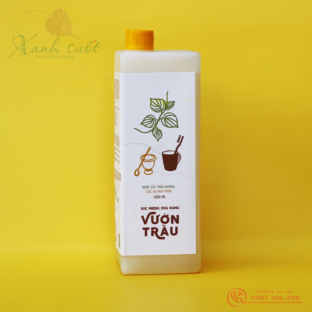 [Vietherb] Nước Súc Miệng-Chà Răng Vườn Trầu 1.3L- Cho Răng Chắc Khỏe, Thơm Tho- Herbal Mouth Wash Liquid [Xanh Suốt]