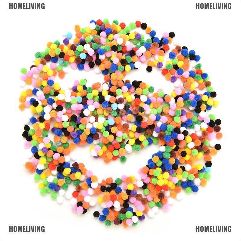 1000 Cục Bông Mềm 10mm Nhiều Màu Sắc Dành Cho Trẻ Em