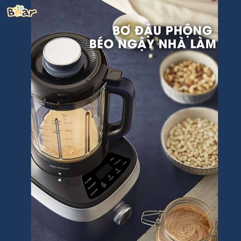 Máy Nấu Sữa Hạt Bear Đa Năng 1,5L Chống Ồn Cao Cấp, Xay Nấu Sữa Hạt, Xay Sinh Tố Tiện Lợi PBJ-B06S2